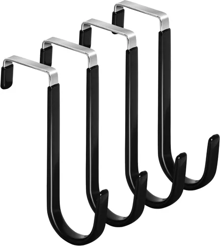 HOOSUN Paquete de 4 ganchos para colgar sobre la puerta, ganchos de 5 pulgadas para colgar colgadores de puerta resistentes, ganchos para colgar