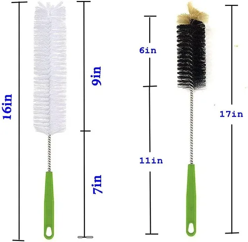 Miniatura 7 de Cepillo largo para botellas, cepillos limpiadores flexibles de 17 pulgadas para limpiar botellas de cerveza para el cuello, vino, biberones, Blanco