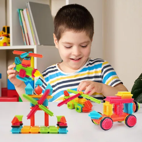 Miniatura 6 de Teytoy 100 piezas de bloques de construcción con forma de cerda para niños pequeños