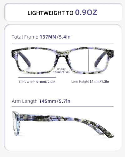 Miniatura 2 de JOLISU Gafas de Lectura para Mujeres y Hombres - Paquete de 5 Gafas de Lectura Elegantes para Damas con Bisagra de Resorte - Gafas de Bloqueo de Luz