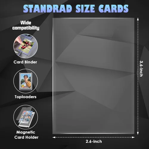 Miniatura 2 de 3000 fundas para tarjetas intercambiables, protectores de tarjetas de plástico transparente para tarjetas de béisbol, tarjetas deportivas MTG