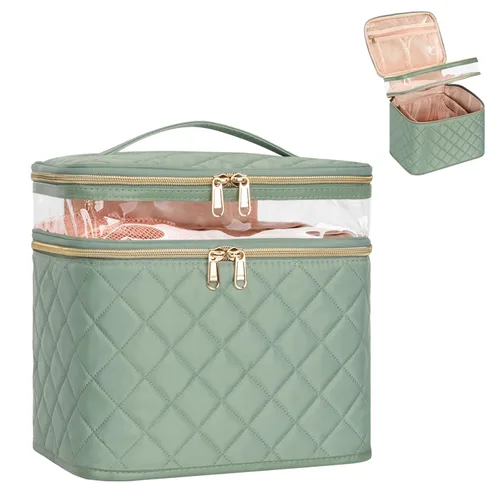 Miniatura 28 de OCHEAL Makeup Bag,Travel Makeup Organizer Bag, Cute Cosmetic Bags for Women Girls Travel Toiletry Bag Traveling With Brush Slot And Divider-Floral