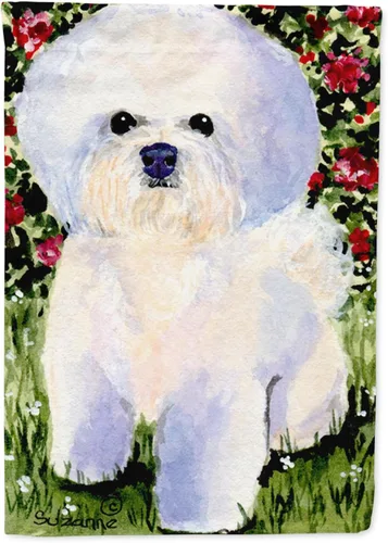 Caroline's Treasures SS8914GF Bandera de Bichon Frise para jardín, bandera decorativa para patio exterior, obras de arte de patio, macizos de Bichon