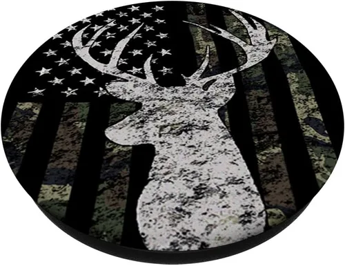 Miniatura 2 de Bandera de camuflaje de caza de ciervos Buck – PopSockets Grip y soporte para teléfonos y tabletas