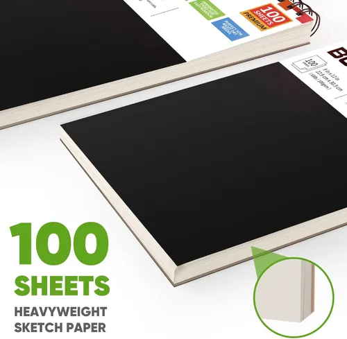 Miniatura 8 de Soucolor - Cuaderno de bocetos de 9 x 12 pulgadas, paquete de 4 de 100 hojas, encuadernado en espiral, libre de ácido (68 libras/100 g/m²), papel