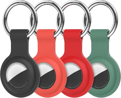 Miniatura 37 de Paquete de 4 llaveros compatibles con AirTag para AirTag de 1ª y 2ª generación, para AirTag de 1ª y 2ª generación, funda para AirTag, rastreador