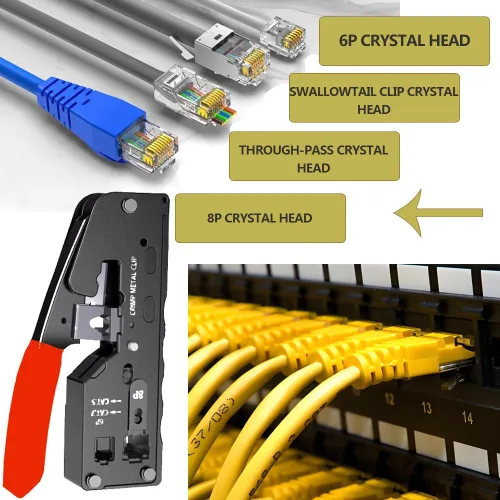 Miniatura 2 de LEATBUY RJ45 Crimp Network Tool Cat5/Cat5e/Cat6 Crimping Tool Set for RJ11/RJ12 for Regular End-Pass-Through with 50PCS Connectors, Network Tool Set