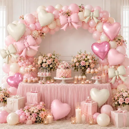 Miniatura 3 de 20 globos de lazo rosa, globos de corazón rosa bebé, globo en forma de corazón de 18 pulgadas, globo de lazo de 21 pulgadas para propuesta
