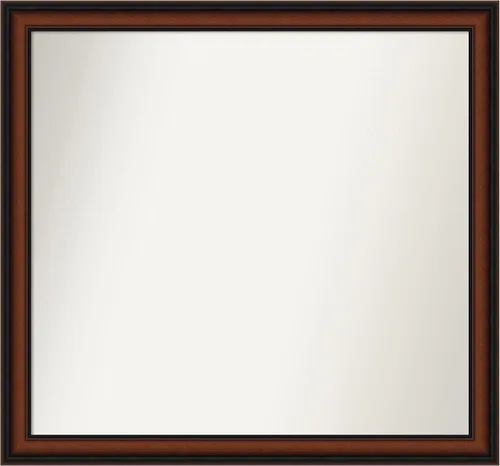 Miniatura 323 de Amanti Art Espejo de pared personalizado no biselado (24 x 27 pulgadas), marco estrecho de nogal chipre - varios tamaños personalizados - Espejo