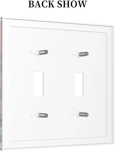 Miniatura 4 de Cubiertas de Interruptor de Luz de Doble Palanca Retro Pulpo Rojo Monstruo Ola de Mar Azul Decorativas Cubierta de Placa de Pared de 2 Gang Retro