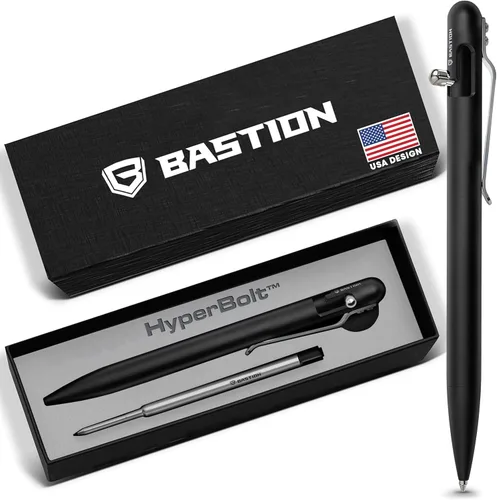 Miniatura 11 de BASTION® Bolígrafo Bolt Action Delgado de Lujo, Bolígrafo EDC Duradero con Punta Fina, Bolígrafo Profesional para Escuela y Trabajo - Acero Acero