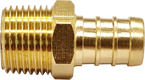 Miniatura 3 de Joywayus Acoplamiento de tubería PEX de latón, adaptador de montaje de tubería macho NPT de 1/2" PEX x 3/8" (paquete de 5)