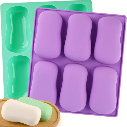 Miniatura 10 de Sakolla Paquete de 2 moldes cilíndricos de silicona para jabón, 15 moldes redondos de silicona para jabón hecho a mano, barras de loción, bombas