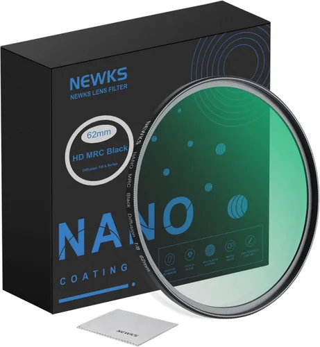 NEWKS Filtro de difusión negra de 1/8 de 1/8, filtro de efecto cinematográfico de ensueño, ultra delgado, repelente al agua, resistente a los