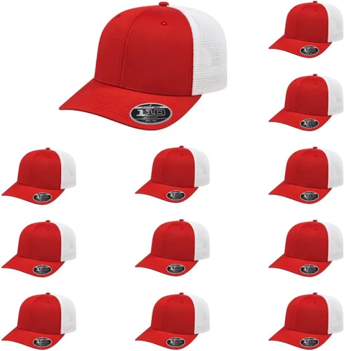 Miniatura 139 de Cap America i8502 Flexfit 110 Premium - Gorra de camionero de perfil medio con 6 paneles de malla trasera con protección UV y cierre ajustable Azul