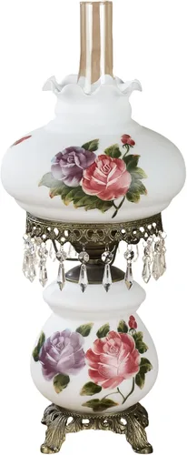 Miniatura 6 de Touch of Class Lámpara de Mesa Beatrice Hurricane Rosa - Estilo Victoriano - Perlas de Cristal, Vidrio - Estética Floral, Rosas - Eléctrica