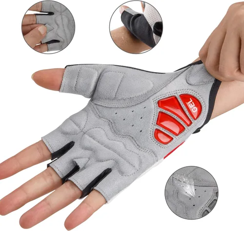 Miniatura 4 de Guantes de ciclismo para hombres y mujeres, guantes de bicicleta de carreteramontaña, antideslizantes, amortiguadores, acolchados, guantes
