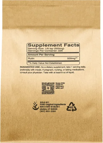 Miniatura 2 de PURE ORIGINAL INGREDIENTS Polvo de rutina (4 onzas), siempre puro, sin aditivos ni rellenos, verificado por laboratorio