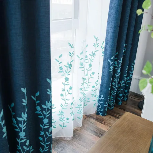 Miniatura 2 de Cortinas de lino bordadas marca Melodieux