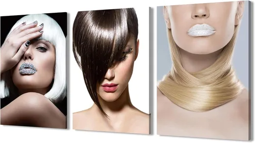 Miniatura 9 de Decoración de pared de salón de peluquería de corte de pelo de moda enmarcada 36Wx16H Women Hairstyle Wall Decor, Fashion Haircut Picture