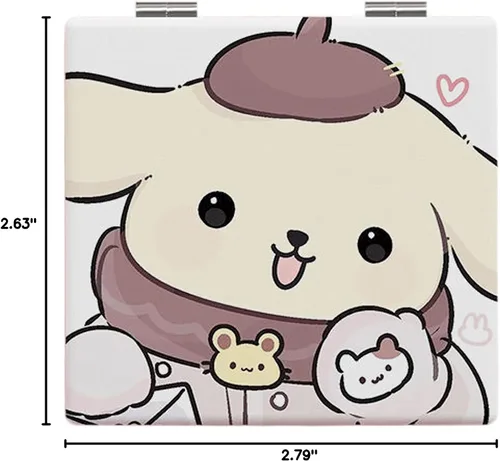 Miniatura 7 de Espejo compacto de viaje Kawaii para mujeres y niñas, bonito espejo cosmético clásico de dibujos animados con aumento 1X/2X espejo de maquillaje