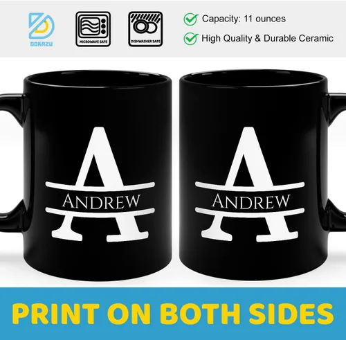 Miniatura 2 de Taza de café personalizada con monograma, letra inicial A personalizada para mujeres, hombres, niñas, niños, papás, mamás amigos, taza de café