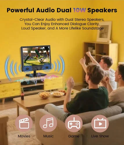 Miniatura 5 de Feihe Smart TV pequeño de 15.6 pulgadas - Televisión inteligente de pantalla plana compacta Full HD 1080p con Wi/Fi, Bluetooth, control remoto por