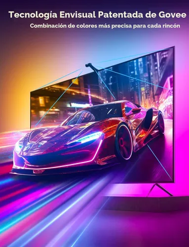 Miniatura 2 de Govee Envisual - Retroiluminación LED T2 para TV con cámaras duales, tira de luces LED RGBIC Wi-Fi de 11.8 pies para televisores de 55 a 65