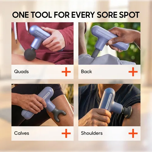 Miniatura 6 de Sharper Image Powerboost Move Aero [nueva versión 2026] Mini pistola de masaje de percusión de tejido profundo, herramienta de masaje para bígaro