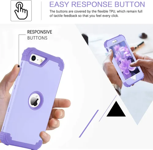 Miniatura 5 de BENTOBEN Funda para iPhone SE 2022 y iPhone SE 2020, resistente 3 en 1, cuerpo completo, resistente, a prueba de golpes, híbrida de policarbonato
