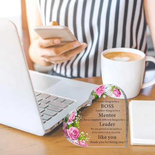 Miniatura 6 de Yulejo Regalos de jefa para mujer, decoración de escritorio de oficina, citas inspiradoras, regalos de cumpleaños, recuerdo de agradecimiento