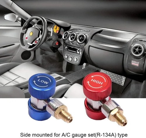 Miniatura 5 de Youngine Adaptador R134A ajustable, Juego de adaptadores de conector de acoplador rápido para aire acondicionado, kit de conversión de aire