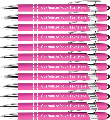 Miniatura 19 de Aolun 108 bolígrafos personalizados al por mayor con stylus grabado, bolígrafos personalizados, metal suave al tacto, grabado de nombre, logotipo