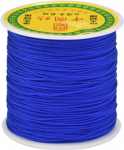 Miniatura 14 de Cordón de nailon trenzado de 150 yardas, cuerda roja de 0.020 in para pulsera, hilo de cuentas de nailon para collar Kumihimo, joyas, borlas