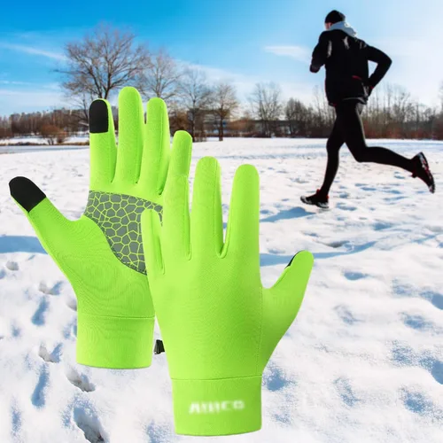 Miniatura 8 de Guantes de correr para hombres y mujeres, guantes de invierno para pantalla táctil, guantes térmicos ligeros con palma de silicona antideslizante