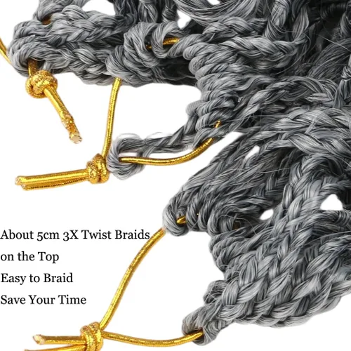 Miniatura 3 de 3 trenzas de ganchillo Passion Twist, cabello sintético preseparado para trenzar de 14 pulgadas, 3 paquetes de cabello trenzado pretrenzado