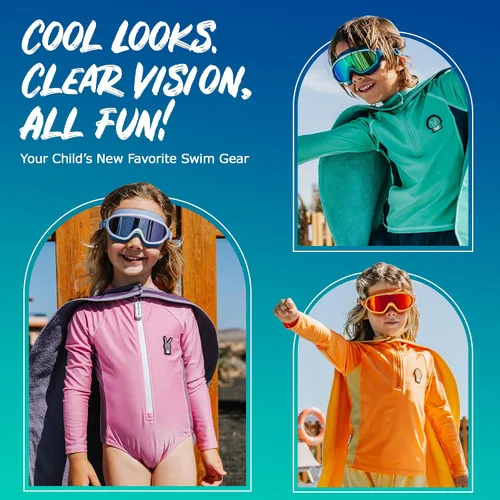 Miniatura 8 de Gafas de natación Lente de visión ultra ancha Protección antivaho y UV Ajuste de silicona suave Diseño a prueba de fugas Unisex