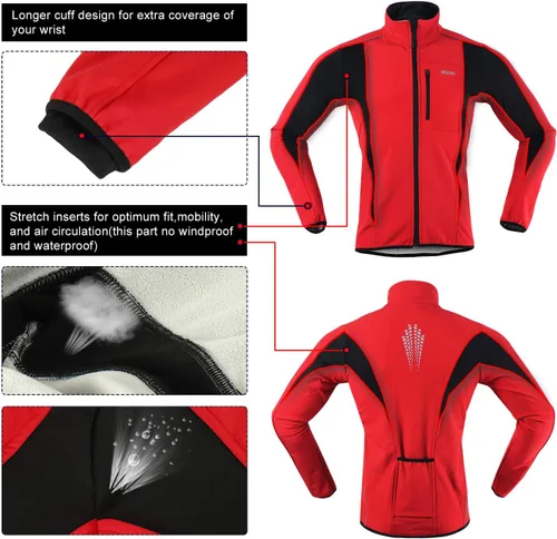 Miniatura 26 de Chaqueta térmica para ciclismo (tejido Softshell, resistente al viento, impermeable, 15K) de ARSUXEO