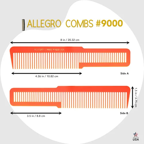 Miniatura 2 de Allegro Combs 9000 Clipper Blending Cutting Wide Teeth Hair Comb For Fading Barberos Hairstylist Men Women Shower Comb Shampoo Styling 2 piezas