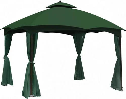 Miniatura 4 de ontheway Toldo de repuesto para cenador Lowe's Allen Roth de 10 x 12 pies #GF-12S004B-1 (verde)