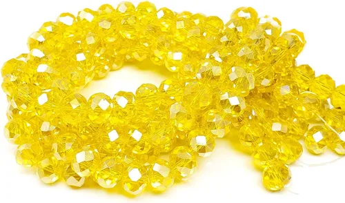 Miniatura 73 de Cuentas de vidrio Rondelle de 0.079 in para hacer joyas, cuentas espaciadoras de Briolette Crytal facetadas para pulseras, collares, aretes
