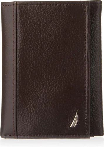 Miniatura 42 de Nautica Men's Trifold Wallet RFID Blocking Protection ID Window Card Slots Genuine Leather Durable