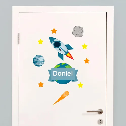 Miniatura 12 de Calcomanías de puerta personalizadas para habitación de niños, calcomanías de pared con nombre personalizado para decoración de habitación de bebés