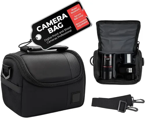 Miniatura 2 de eCostConnection Pequeña bolsa acolchada para cámara con correa para el hombro - Estuche compacto para cámara DSLR y sin espejo, funda protectora