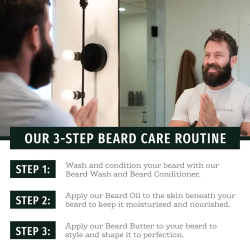Miniatura 4 de Live Bearded Kit de aseo de aceite y mantequilla para barba, fabricado en los Estados Unidos, ingredientes totalmente naturales con karité, argán