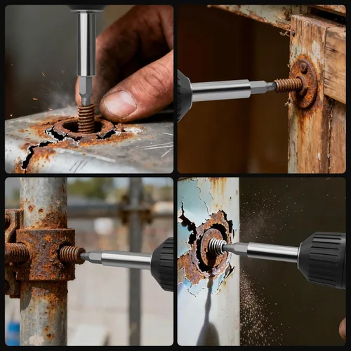 Miniatura 8 de STREBITO Juego de extractores de tornillos dañados, juego de 32 piezas de extractores de tornillos con eje de extensión magnético y adaptador