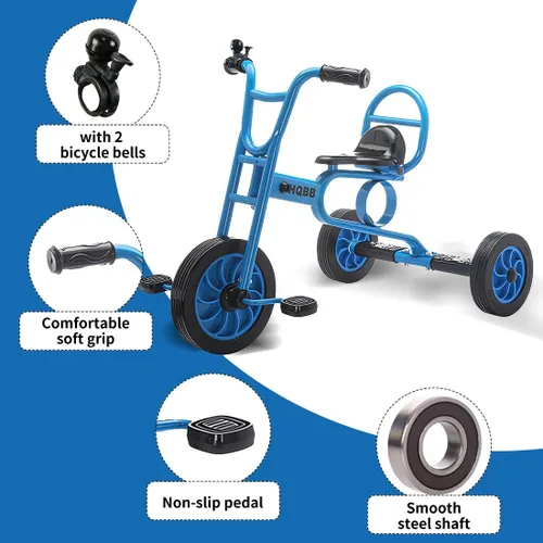 Miniatura 4 de Triciclo para niños a partir de 3 años, guardería preescolar, bicicleta de equilibrio para niños, triciclo para niños con campana y ruedas de goma
