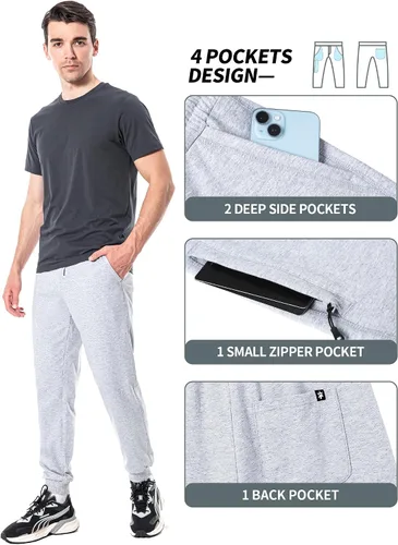 Miniatura 4 de Pioneer Camp Pantalones deportivos para hombre, ligeros, para entrenamiento, gimnasio, correr, con bolsillos, para atletismo, casual