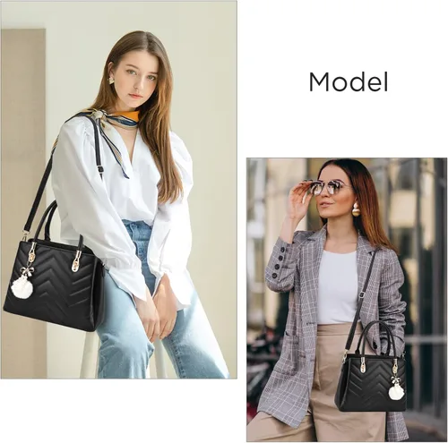 Miniatura 7 de I IHAYNER Bolsos de mano para mujer, bolso acolchado con ondas, bolso de hombro grande, bolsa cruzada para mujer, asa superior, bolsa de mano, Hobo