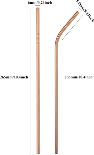 Miniatura 2 de Paquete de 50 popotes de acero inoxidable, pajitas de metal superlargas de 10.5 pulgadas para vasos de 30 oz/20 onzas, tazas de viaje, 50 piezas